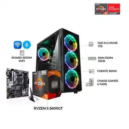 Falabella TORRE GAMER RYZEN 5 5600GT RAM 32GB SSD 1TB B550 WIFI CHASIS 4 FANS RGB 500W oferta