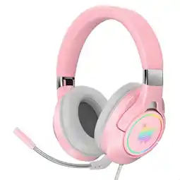 Falabella Audifonos Diadema Gamer K15 Rosados Con Luz Rgb Led Color Rosa oferta