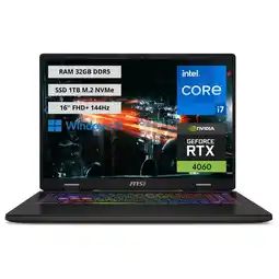 Falabella Portatil Gamer Sword 16 Intel Core i7-13700HX RAM 32GB SSD 1TB RTX 4060 oferta