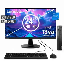 Falabella COMPUTADOR THINKCENTRE TINY INTEL CORE I5-13420H SSD 512GB RAM 64GB LED24 oferta