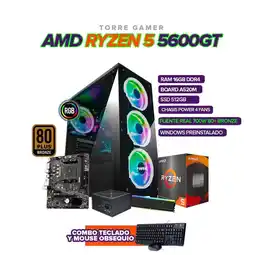 Falabella PC RYZEN 5 5600GT / RAM 16GB / SSD512GB / CHASIS 4 FANS / 700W 80+ oferta