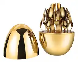 Falabella Set De Cubiertos 24pz cocina Acero Inoxidable Con Estuche Huevo Dorado oferta