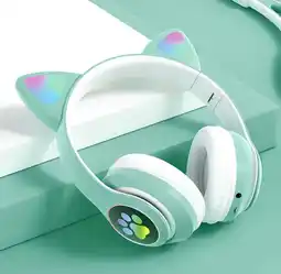 Falabella Audifonos Inalambricos Diadema Bluetooth Con Orejas De Gato Verde oferta