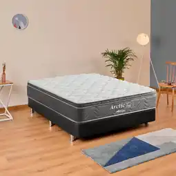 Alkomprar Combo Colchón FANTASIA Doble Arctic Top 140 x 190 cm +1 Base Cama negra oferta