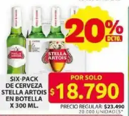 Ara Stella artois six-pack de cerveza en botella oferta