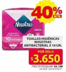 Ara Nosotras toallas higiénicas antibacterial oferta