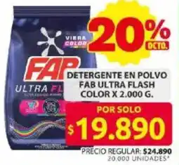 Ara Fab ultra flash detergente en polvo color oferta