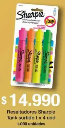 Jumbo Sharpie tank resaltadores surtido oferta