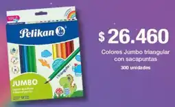Jumbo Pelikan colores jumbo triangular con sacapuntas oferta