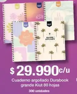 Jumbo Kiut cuaderno argollado durabook blister bolígrafos kiut negros grande oferta