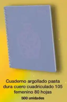 Jumbo Scribe cuaderno argollado pasta dura cuero cuadriculado oferta