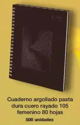 Jumbo Scribe cuaderno argollado pasta dura cuero rayado oferta