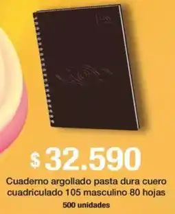 Jumbo Scribe cuaderno argollado pasta dura cuero cuadriculado oferta