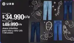 Jumbo Urb jeans infantiles para niña y niño oferta