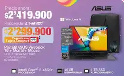 Jumbo Asus portátil vivobook 16+ morral + mouse oferta