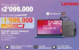 Jumbo Lenovo Portátil Ideapad Slim 3+ Maletín oferta