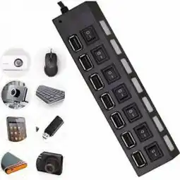 Falabella Hub Extensión Usb 2.0 7 Puertos Con Switch Led Pc Laptop oferta