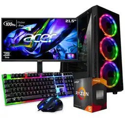 Falabella Torre Gamer Ryzen 5 4600g Vega 7 Ssd 512gb Mem 16gb Led 22 FHD Pc oferta