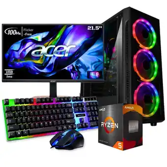 Falabella Torre Gamer Ryzen 5 4600g Vega 7 Ssd 512gb Mem 16gb Led 22 FHD Pc oferta