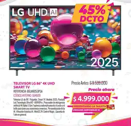 MercaCentro LG 86" 4K UHD Sart TV oferta