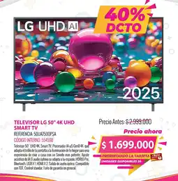 MercaCentro LG 50" 4K UHD Smart TV oferta