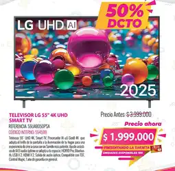 MercaCentro LG 55" 4K UHD Smart TV oferta