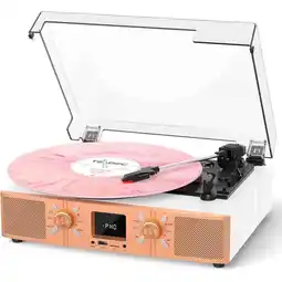 Falabella Tocadiscos Tornamesa con Bluetooth, USB, Radio Fm y altavoces 3 speeds oferta