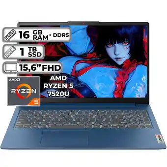 Falabella PORTÁTIL SLIM 3 15AMN8 AMD RYZEN 5 7520U 16GB RAM 1TB SSD 15.6 FHD ABYSS BLUE oferta