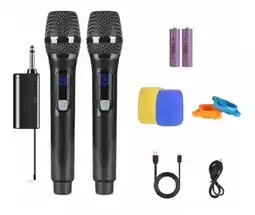 Falabella Kit X2 Micrófonos Inalámbricos Sunoffer Universal Karaoke Fiesta Discurso oferta