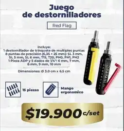 Tiendas D1 Red flag juego de destornilladores oferta