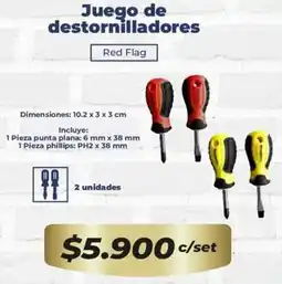Tiendas D1 Red flag juego de destornilladores oferta