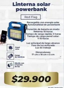 Tiendas D1 Panel solar linterna solar powerbank oferta