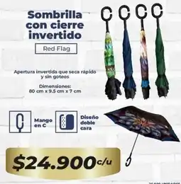 Tiendas D1 Red flag sombrilla con cierre invertido oferta