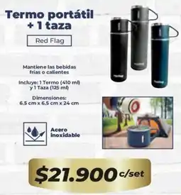 Tiendas D1 Red flag termo portátil oferta