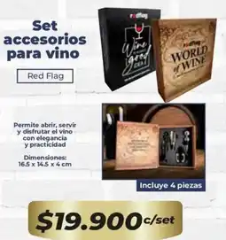 Tiendas D1 Red flag set accesorios para vino oferta