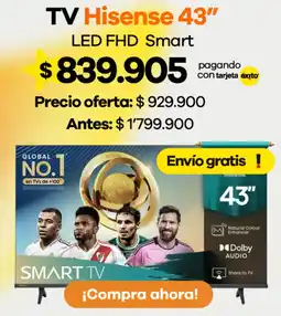 Éxito Hisense tv 43" oferta