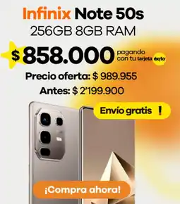 Éxito Infinix note 50s oferta