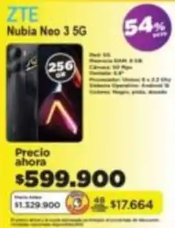 Alkomprar Zte nubia neo 3 5G oferta