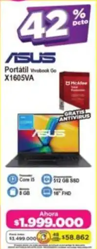 Alkomprar Asus portátil vivobook go X1605VA oferta