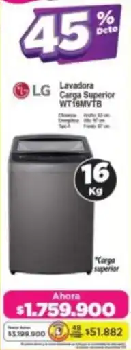 Alkomprar Lg lavadora carga superior WT16MVTB oferta