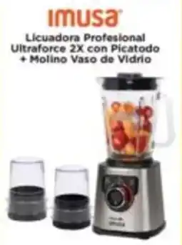 Alkomprar Imusa licuadora profesional ultraforce 2x con picatodo + molino vaso de vidrio oferta