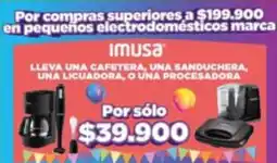 Alkomprar Imusa lleva una cafetera, una sanduchera, una licuadora, o una procesadora oferta
