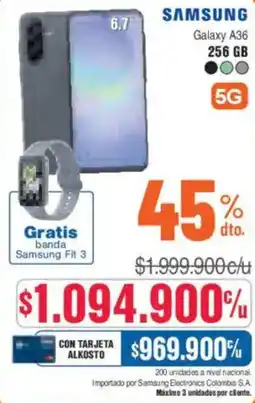 Alkosto Samsung galaxy A36 oferta