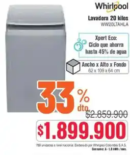 Alkosto Whirlpool Lavadora oferta