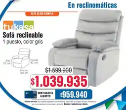 Alkosto Tukasa sofá reclinable oferta