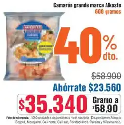 Alkosto Camarón grande marca alkosto oferta