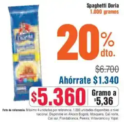 Alkosto Spaghetti doria oferta