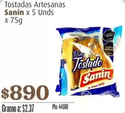 La Gran Colombia Sanín tostadas artesanas oferta