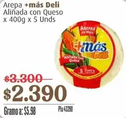 La Gran Colombia +más deli arepa aliñada con queso oferta