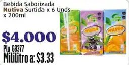 La Gran Colombia Nutiva bebida saborizada surtida oferta